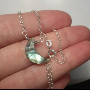 ☆ LABRADORITE MOON & 925SS NECKLACE ☆